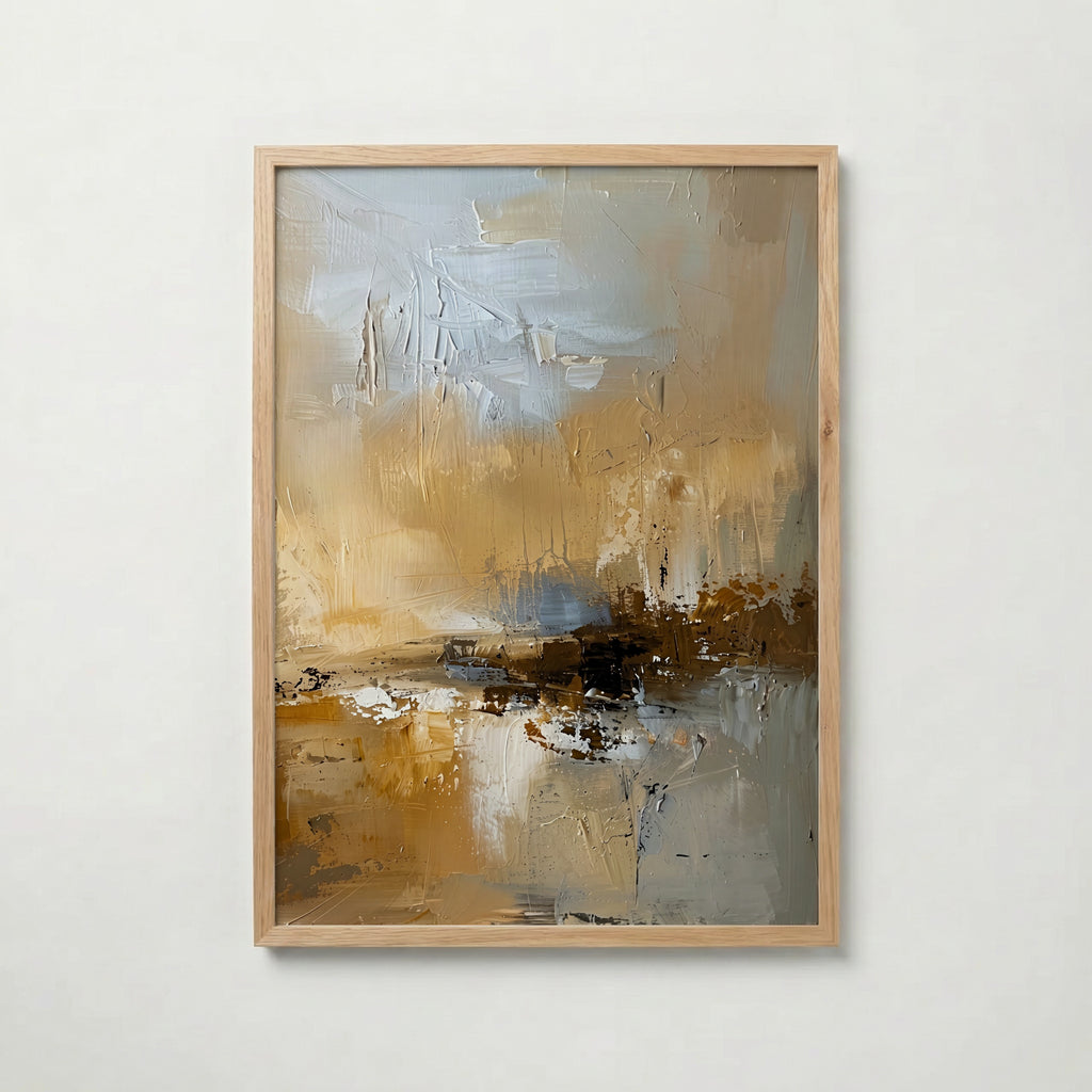 Amber Drift Poster – abstrakt motiv i ekram, leverans 1-3 dagar