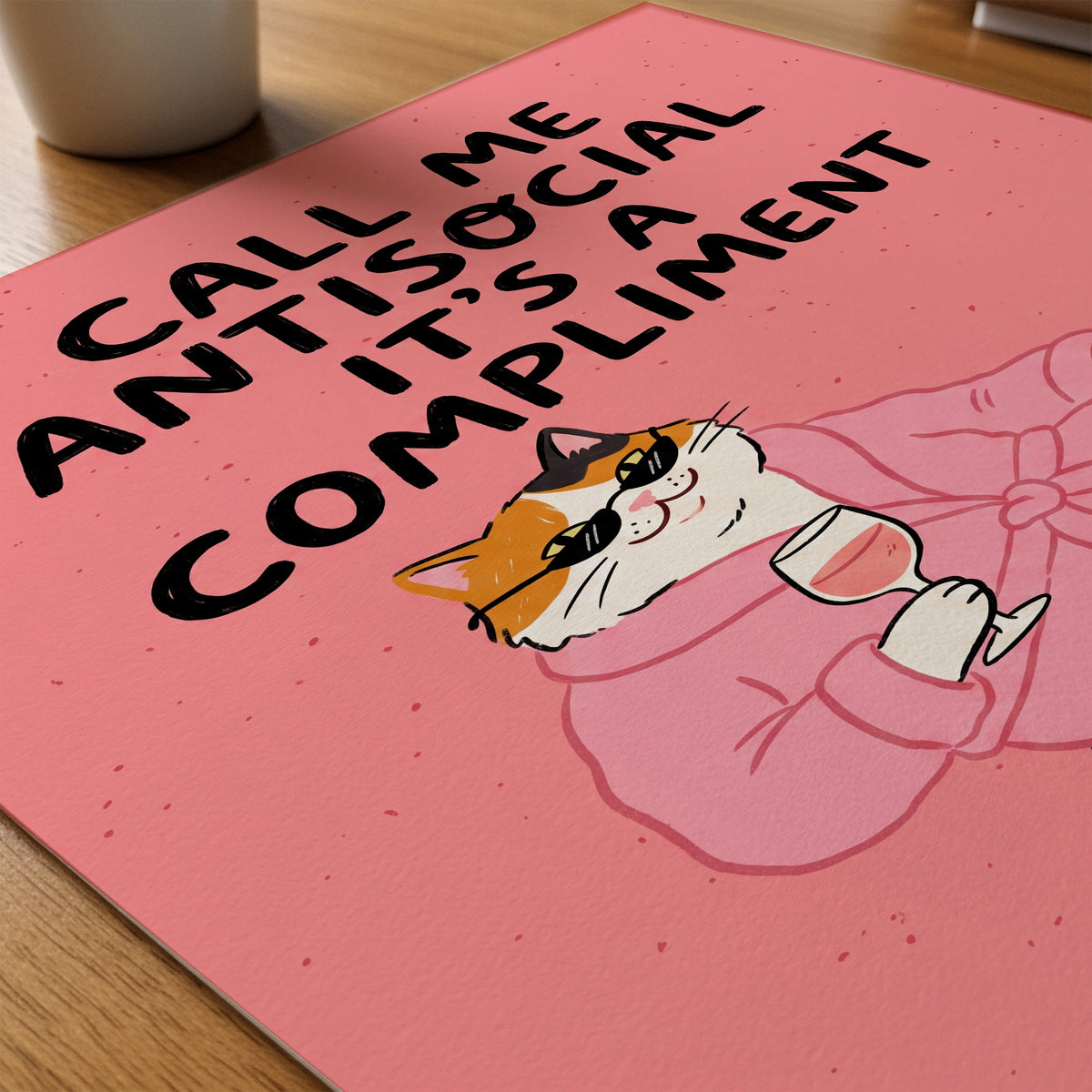 Call Me Antisocial Poster – närbild på papper