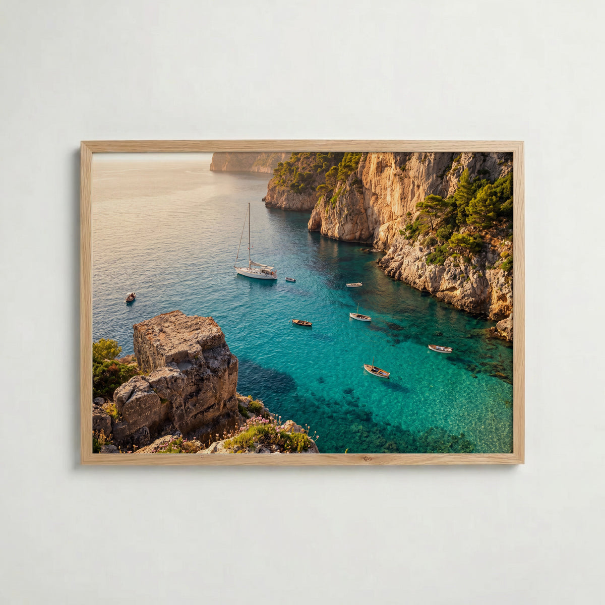 Aqua Italiano Poster i ekram på väggen, turkost medelhav. Fri frakt över 499 kr från Bozetto.