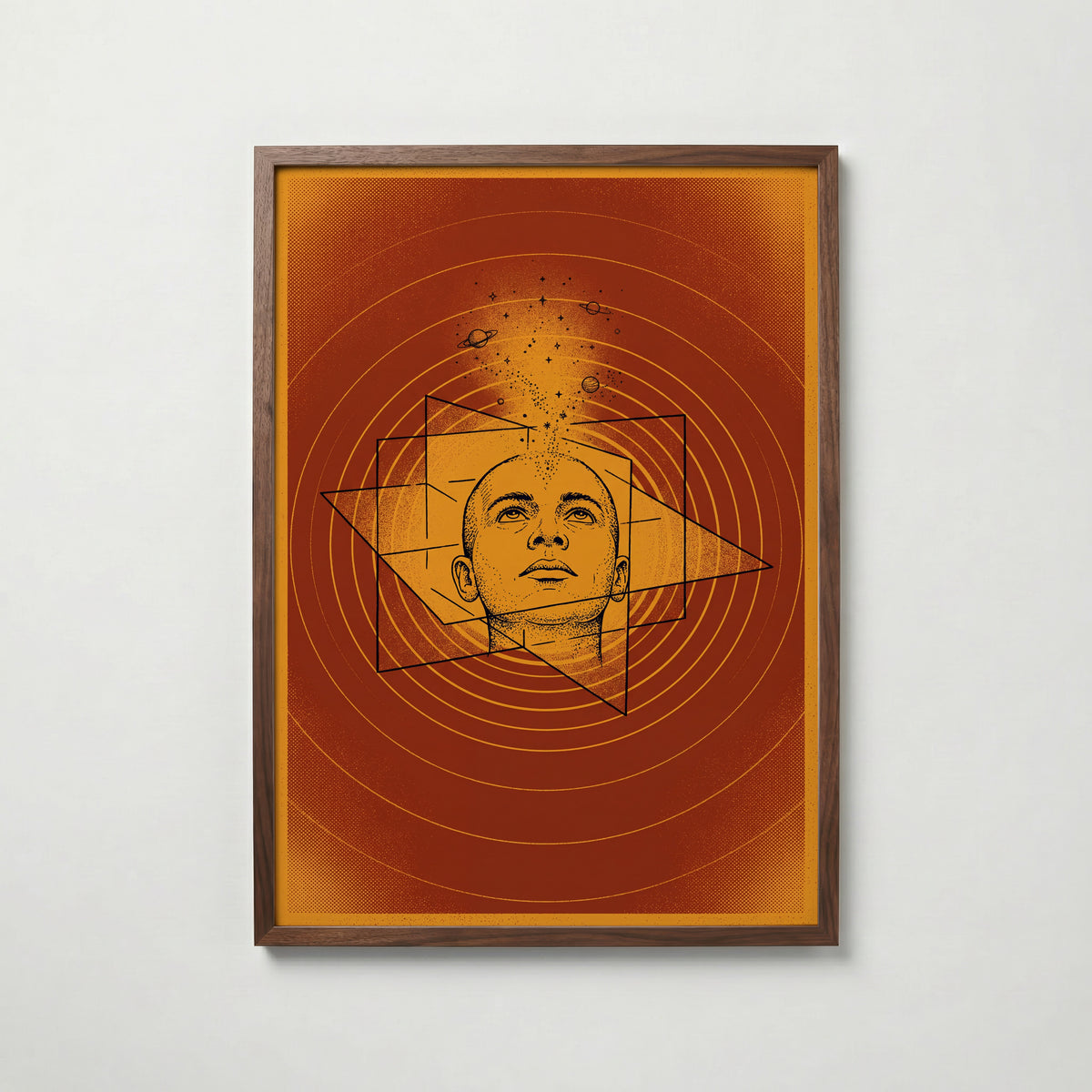 Celestial Mind Poster i valnötsram, stjärnhimmel, fri frakt över 499 kr