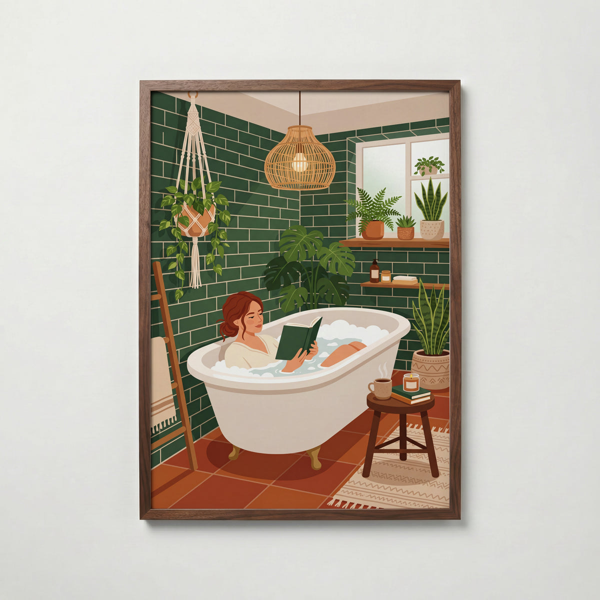 Bath Ritual Poster i valnötsram, konst från Bozetto
