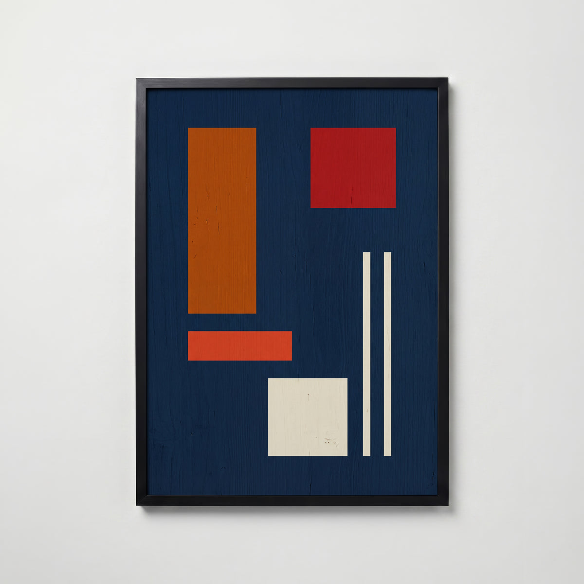 Bauhaus Balance i svart ram, geometrisk Bauhaus-konst, väggkonst från Bozetto