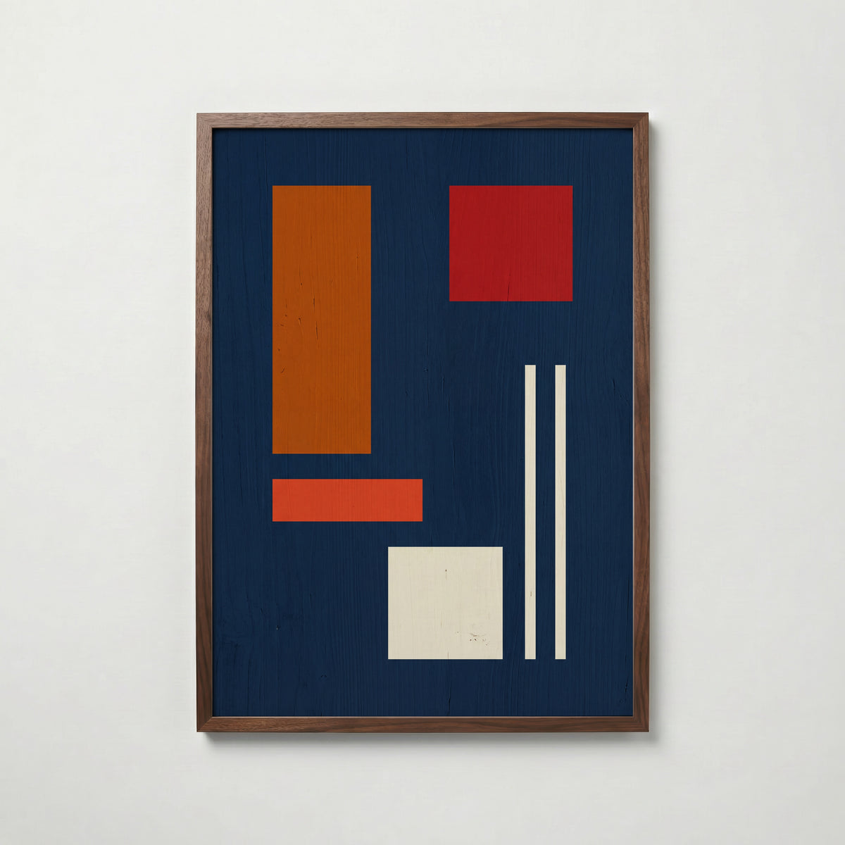 Bauhaus Balance i valnötsram, geometrisk Bauhaus-konst, poster från Bozetto