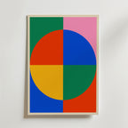 Bauhaus Color Block Circle – stilfullt konsttryck från Bozetto, tryckt på matt finpapper
