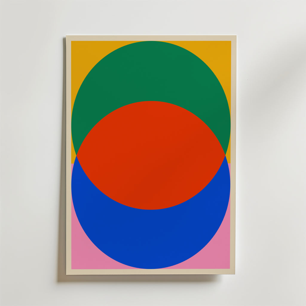 Bauhaus Circles – stilfullt konsttryck från Bozetto, tryckt på matt finpapper i hög tryckkvalitet