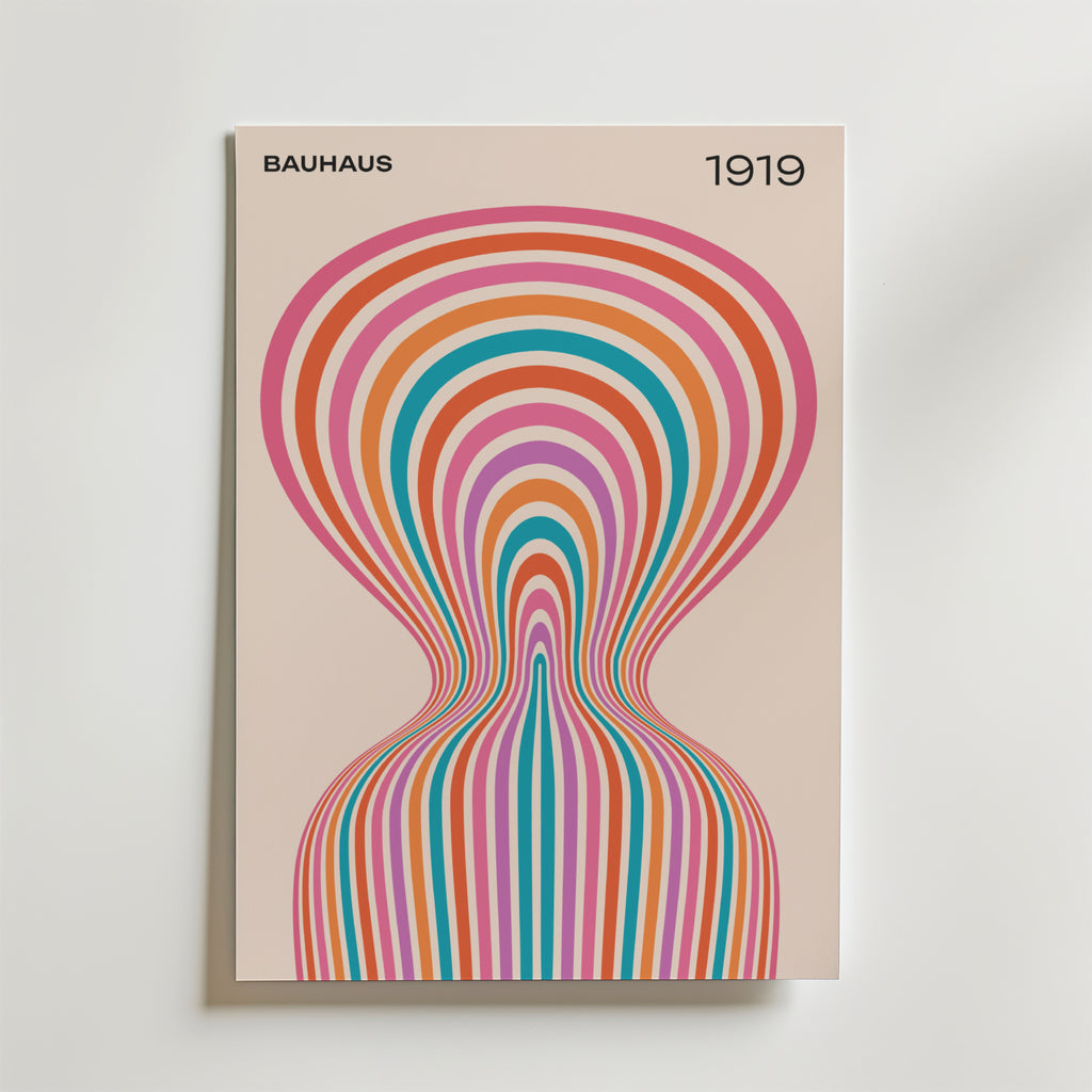 Bauhaus Vortex – stilfullt konsttryck från Bozetto, tryckt på matt finpapper i hög tryckkvalitet