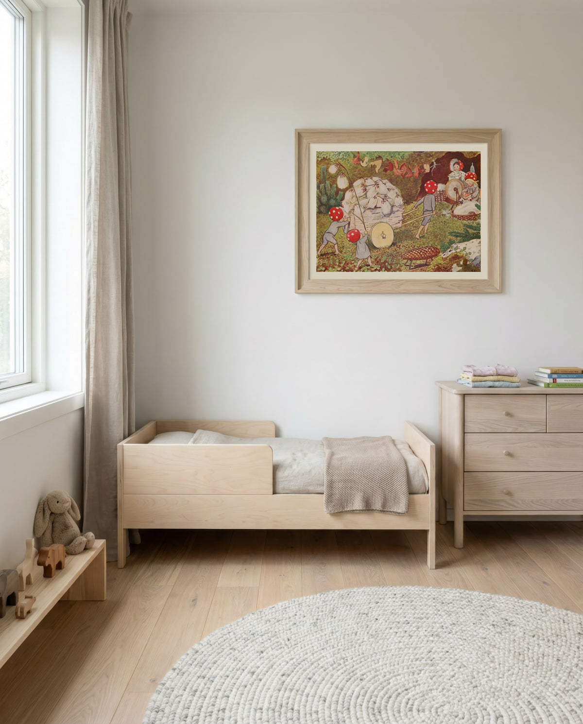Elsa Beskow Tomtebobarnen – affisch med stilfullt motiv från Bozetto i hög kvalitet
