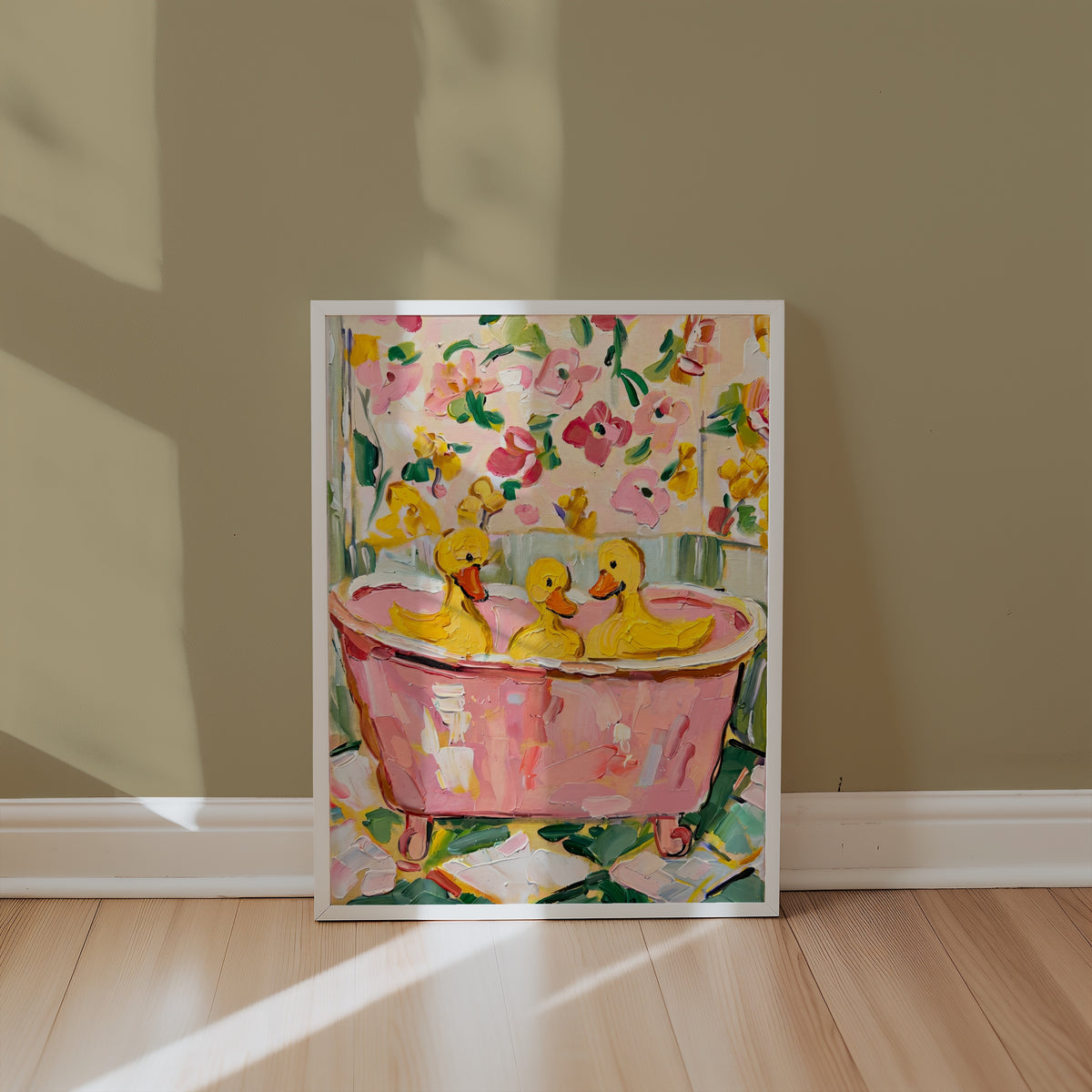 Bubble Bath Ducks poster i stilrent hem med modern inredning – köp enkelt hos Bozetto