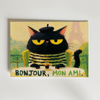 Bonjour Mon Ami Poster – canvas utan passepartout