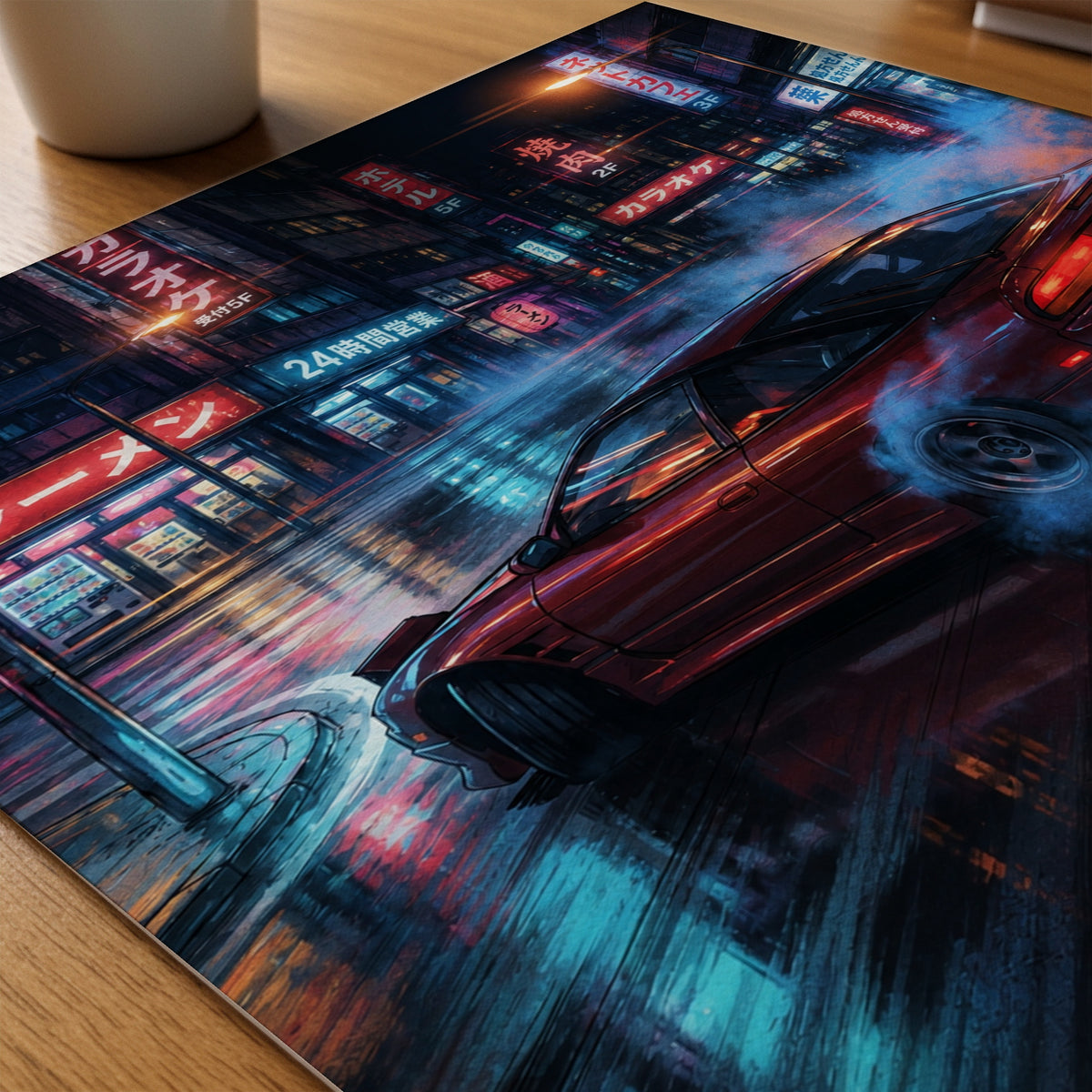 Neon Drift Poster – tryck på papper
