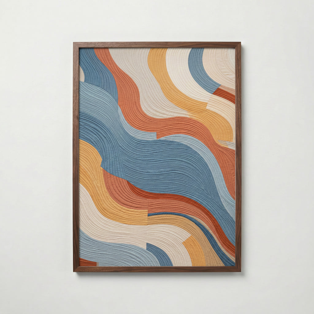 Earth Waves Poster i valnötsram, konst från Bozetto