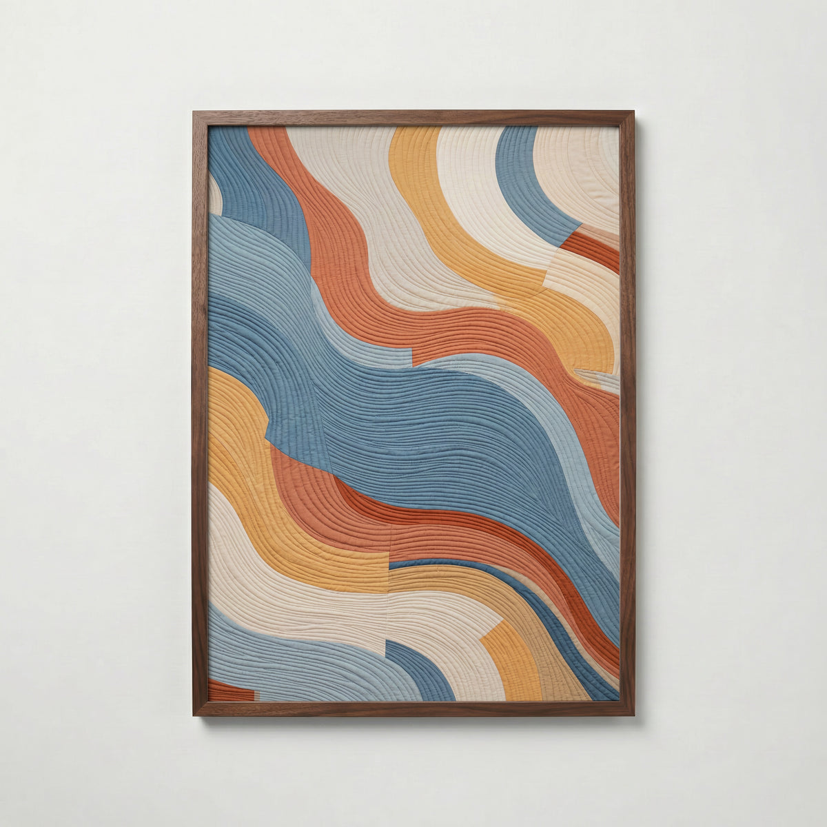 Earth Waves Poster i valnötsram, konst från Bozetto