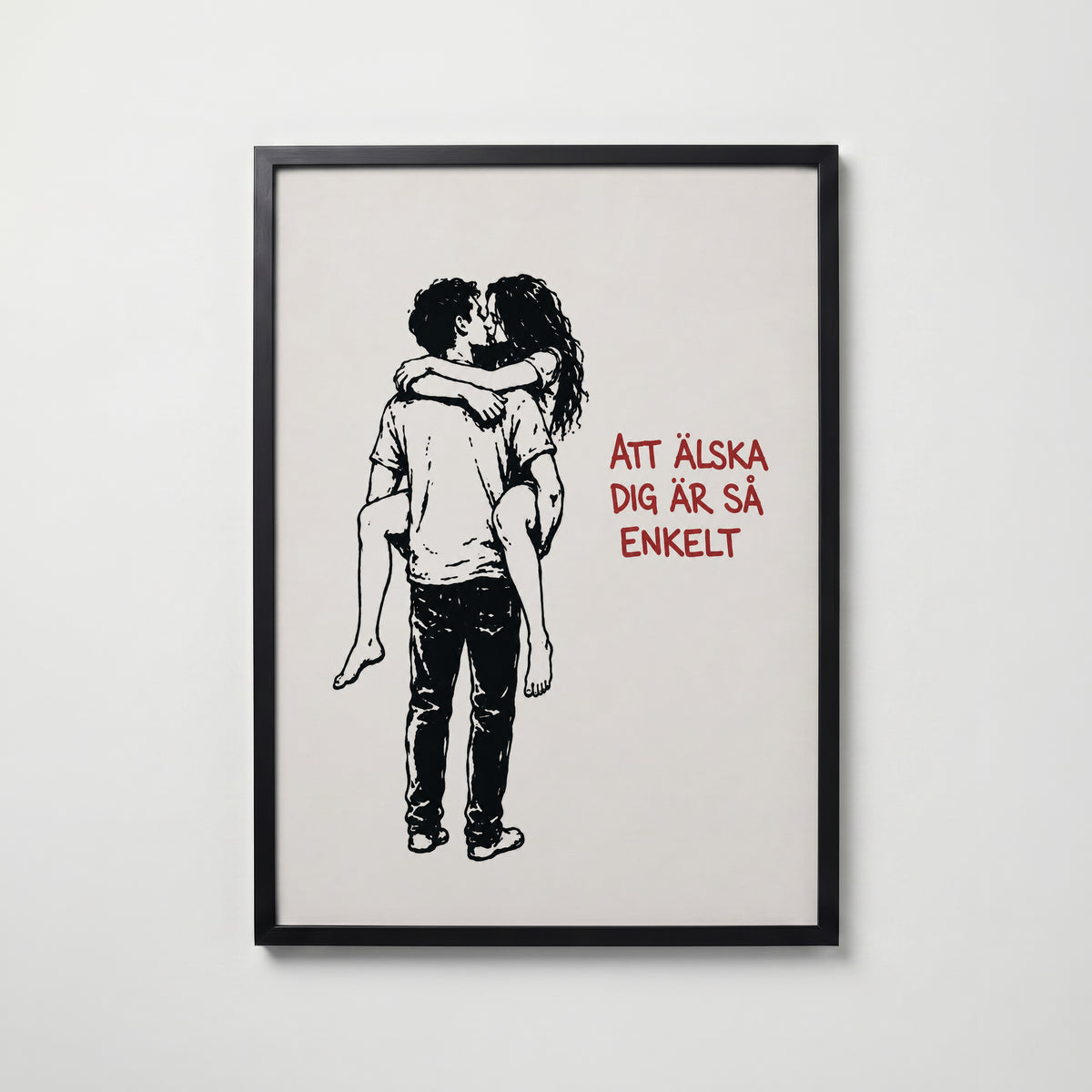 Älska Enkelt Poster – svart ram
