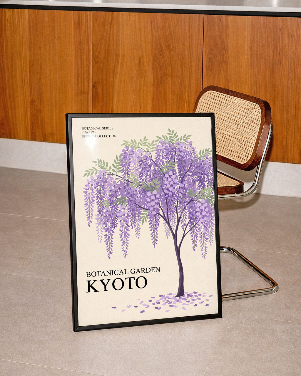 Botanical Garden Kyoto inramad ovanför soffa i hemmiljö, fri frakt över 499 kr