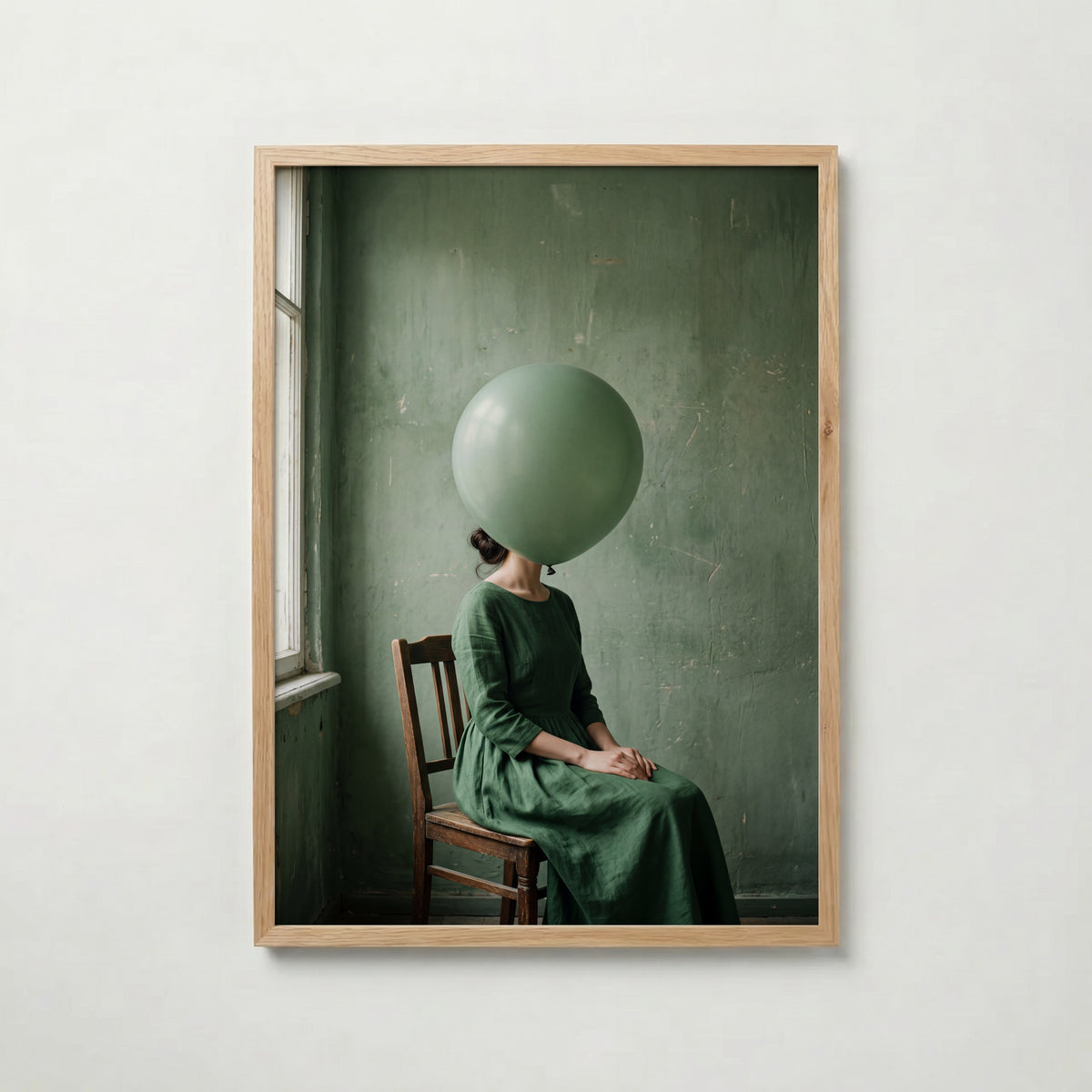 Green Balloon Poster i ekram, premiumtryck från Bozetto