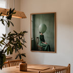 Green Balloon Poster i stilren inredning, premiumtryck från Bozetto