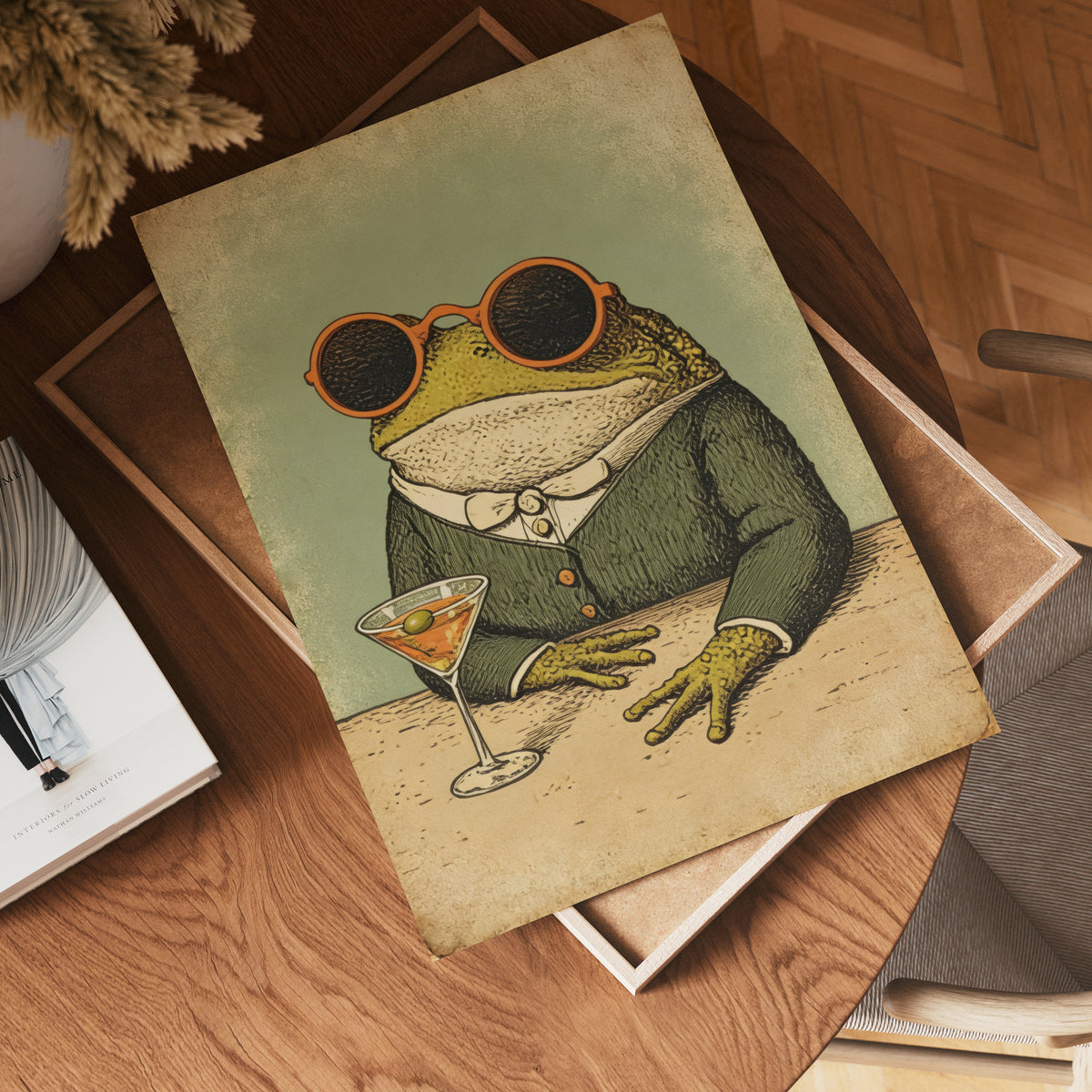 The Gentlefrog Martini – affisch med stilfullt motiv från Bozetto i hög kvalitet