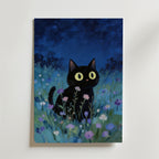 Blue Hour Cat – stilfullt konsttryck från Bozetto, tryckt på matt finpapper i hög tryckkvalitet