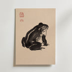 Ink Frog Poster i svart ram, stillsam groda i sumi-e bläck, tryckt i Sverige