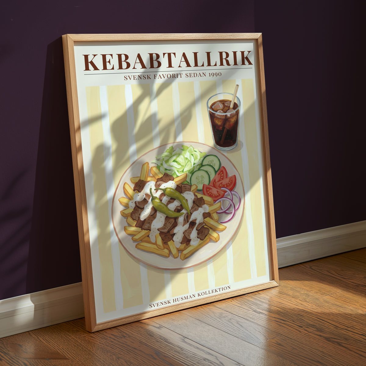 Kebabtallrik poster i inrett rum – Bozetto konsttryck i hög tryckkvalitet