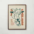 Kickflip Fox Poster – skateräv i valnötsram, fri frakt över 499 kr