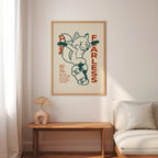 Kickflip Fox Poster – rävtavla i stilren interiör, fri frakt över 499 kr