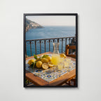 Limoncello på Terrassen Poster – svart ram