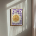 Macaroni & Cheese poster i stilren inredning – Bozetto konsttryck i hög kvalitet