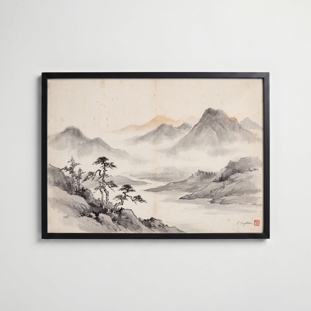 Mountains By Caroline Engström – svart ram