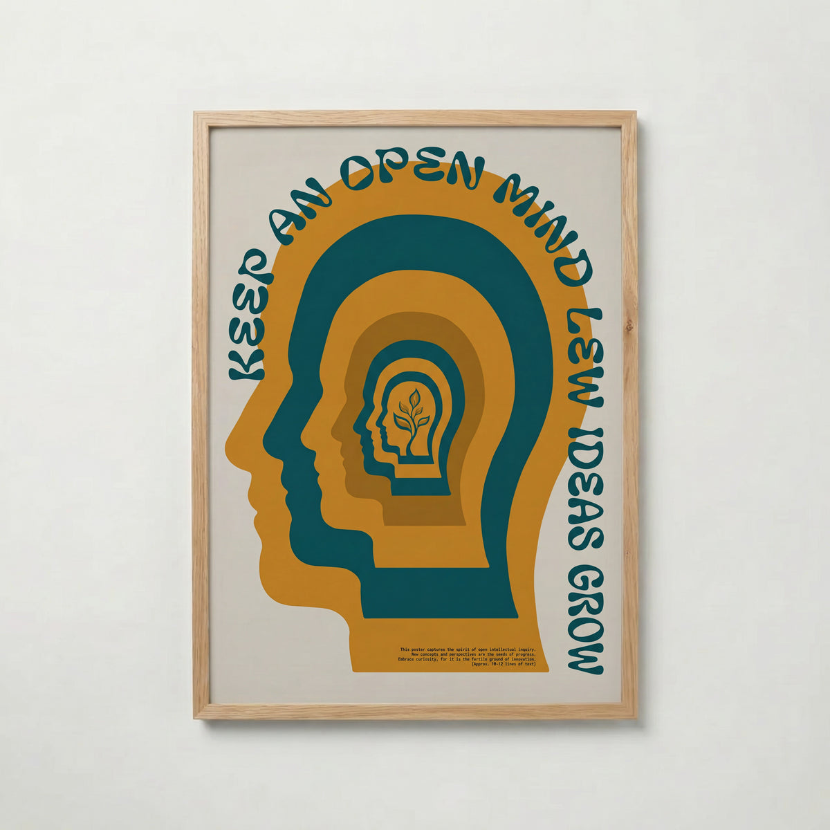 Open Mind Poster i ekram, grafisk affisch med profilmotiv från Bozetto