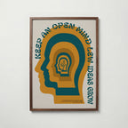 Open Mind Poster i valnötsram, retroinspirerad affisch från Bozetto tryckt i Sverige