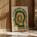 Open Mind Poster i ram på en vägg, retroinspirerad väggkonst med fri frakt över 499 kr