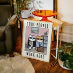Office Cool Cats poster i stilren inredning – Bozetto konsttryck i hög kvalitet