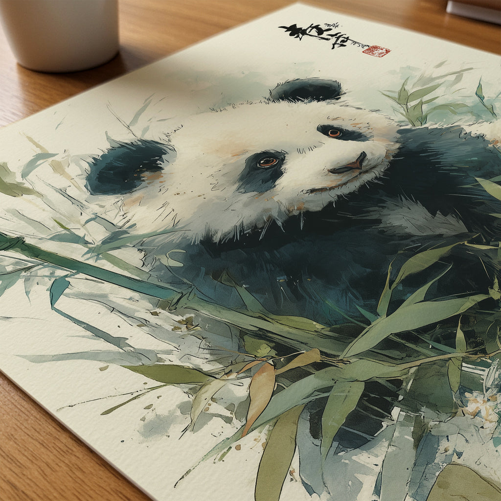 Japan Panda – närbild på papper