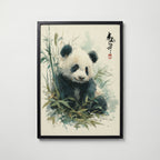 Japan Panda – svart ram