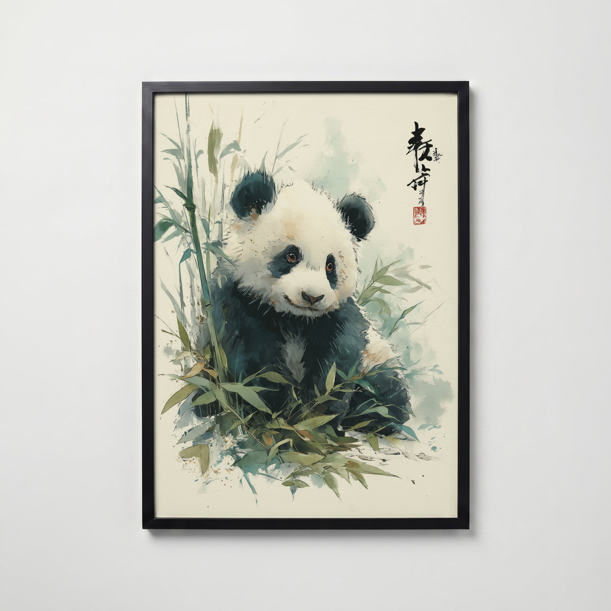 Japan Panda – svart ram