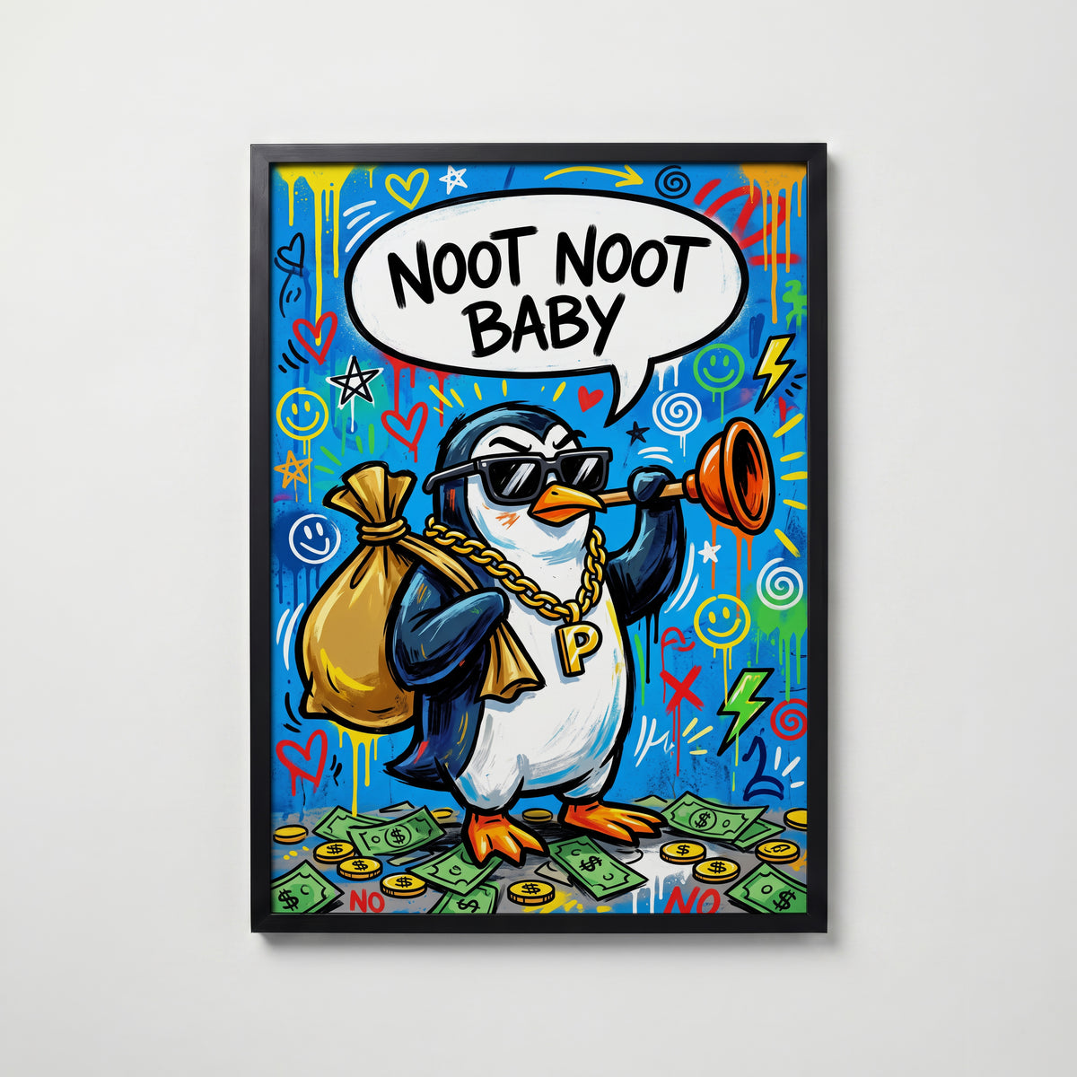 Noot Noot Baby Poster – svart ram
