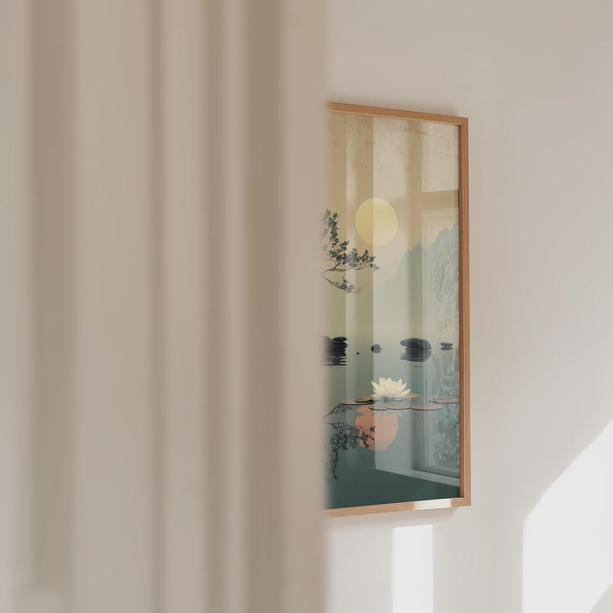 Golden Stillness Lake Poster