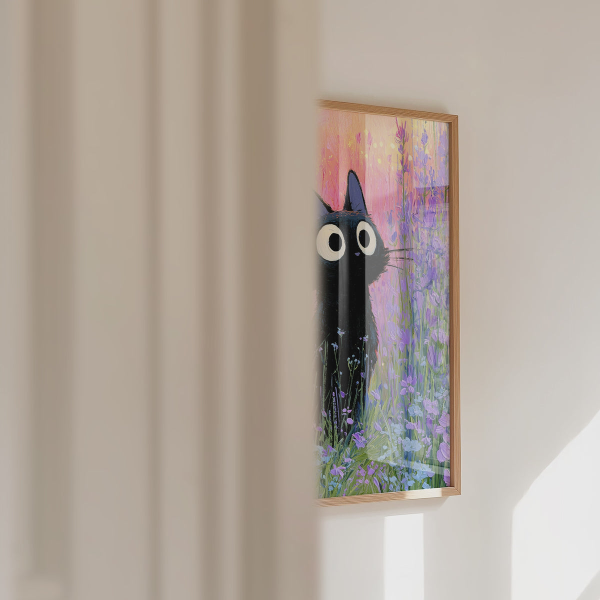 Cat in Violette Meadow Poster – väggvideo