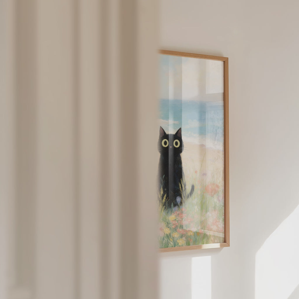 Seaside Meadow Cat Poster – väggvideo