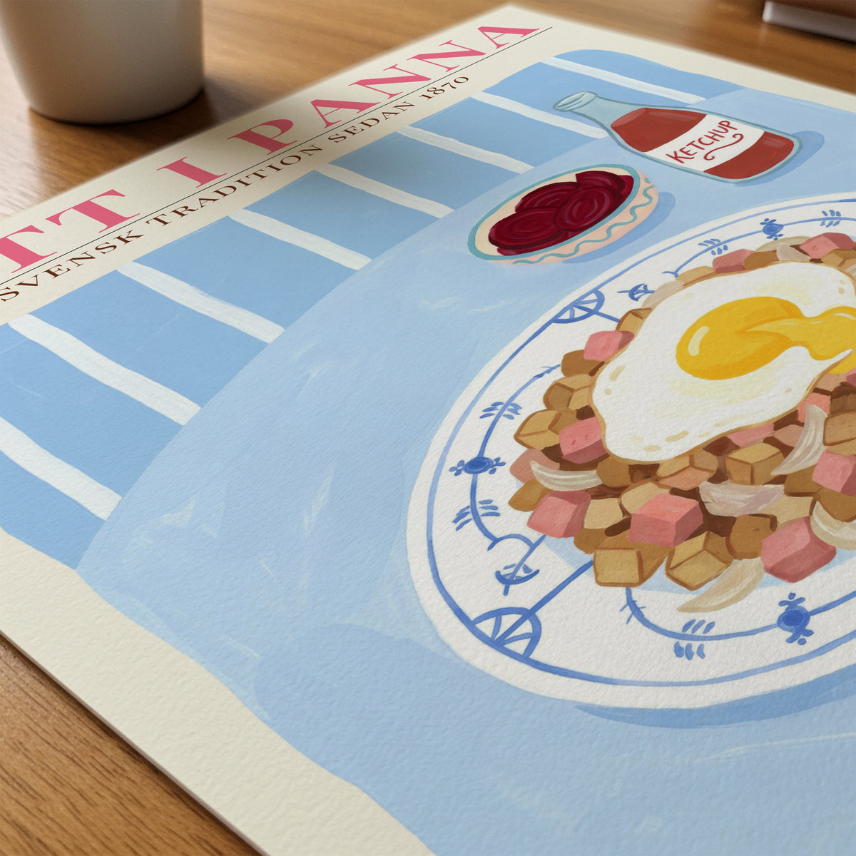 Pytt i Panna poster på skrivbord från Bozetto i hög kvalitet