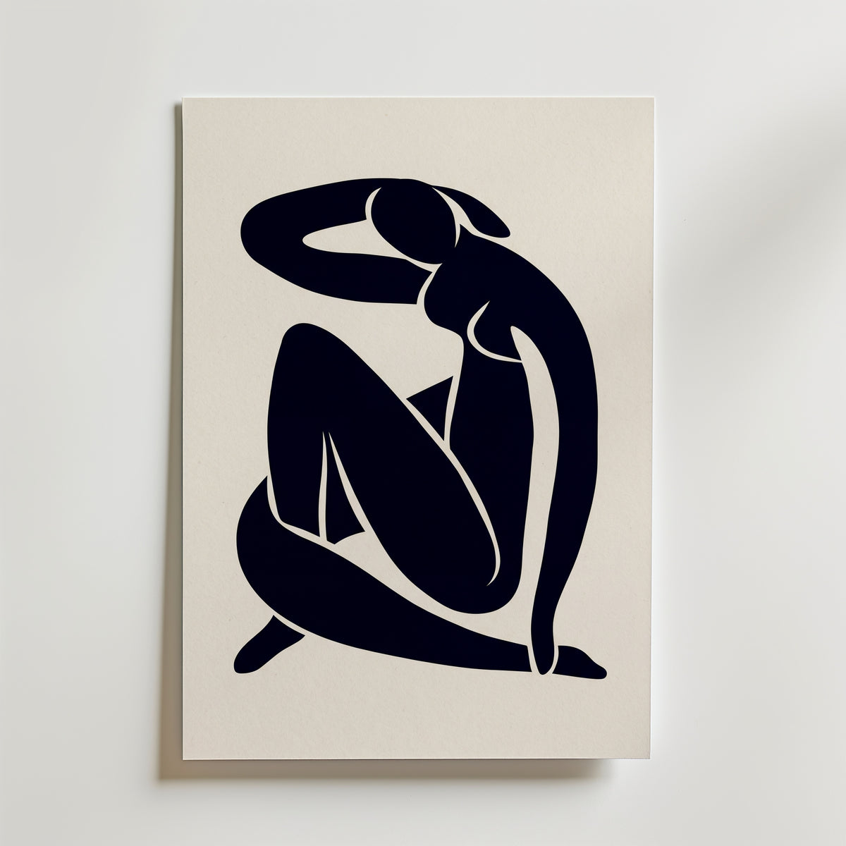 Quiet Embrace, abstrakt figurkonst i svartblått, poster tryckt i Sverige från Bozetto