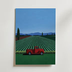 Hiroshi Nagai Red Pickup Field utan passepartout