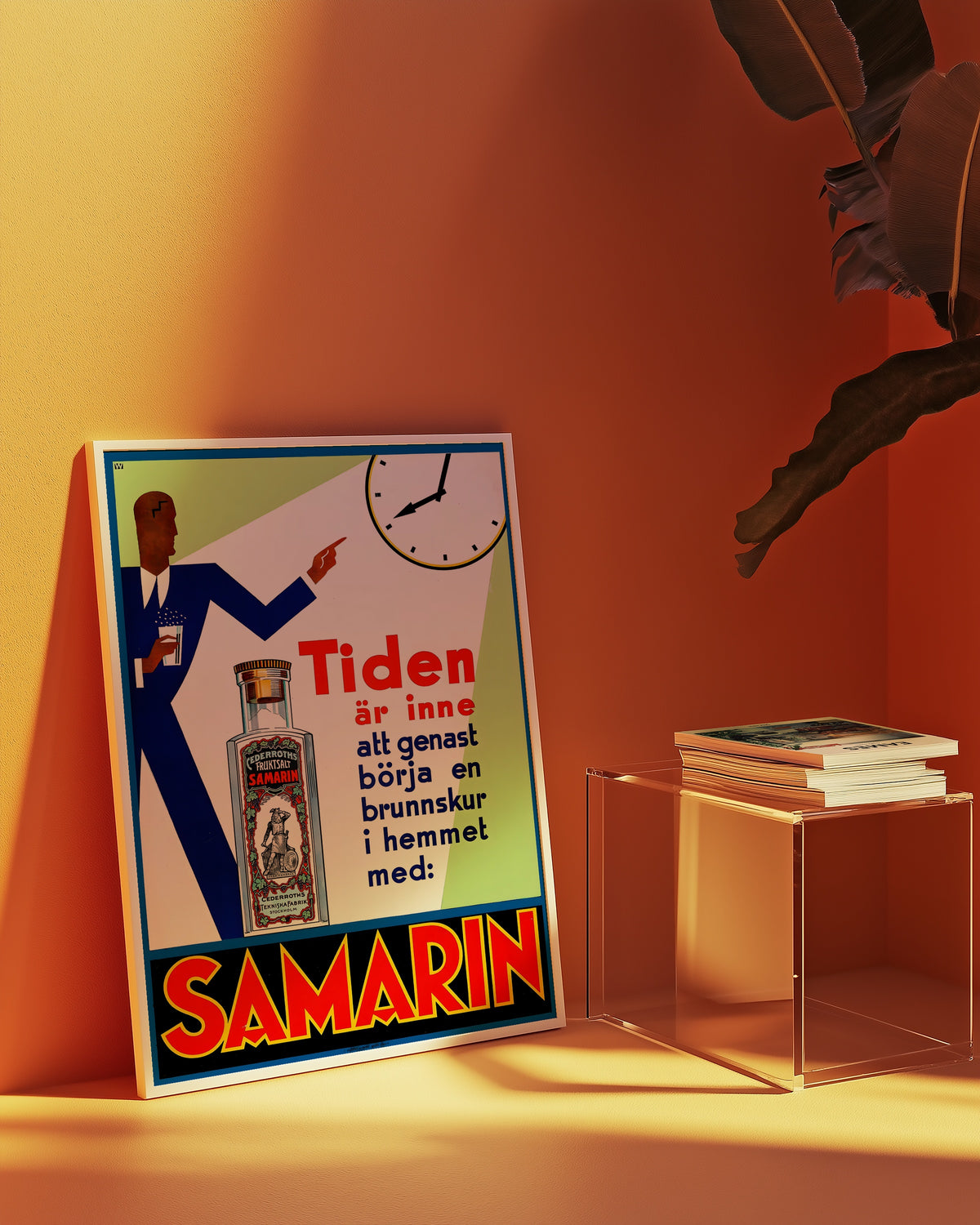 Samarin Vintage Apothecary affisch i ljust vardagsrum – Bozetto konsttryck i hög kvalitet