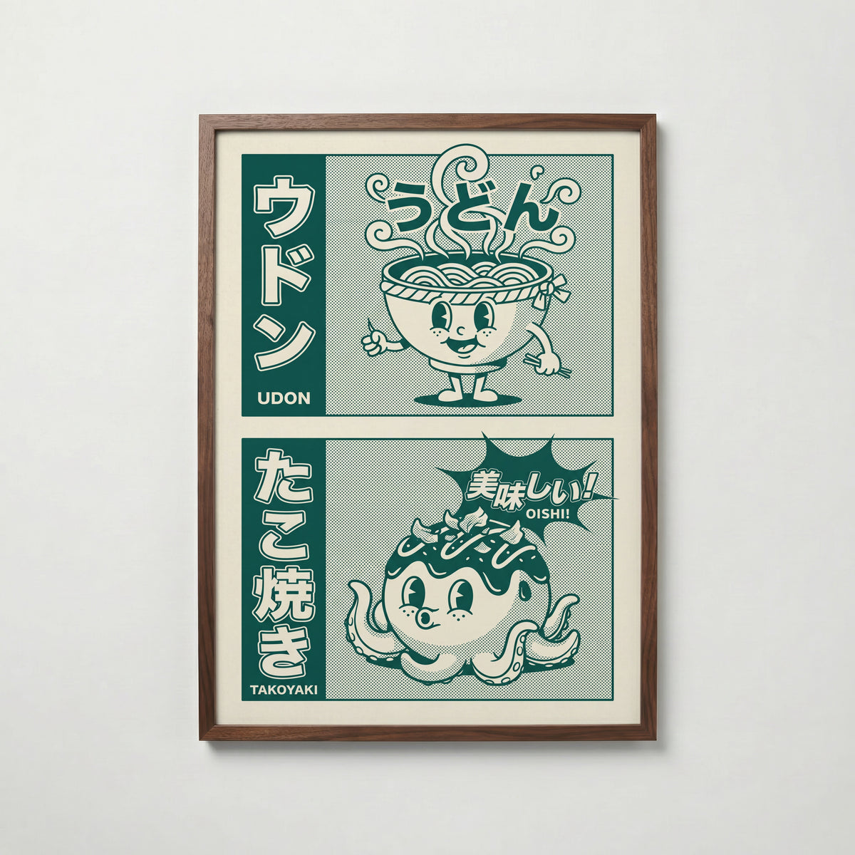 Jade Kombini Poster – udon och takoyaki i valnötsram, fri frakt över 499 kr