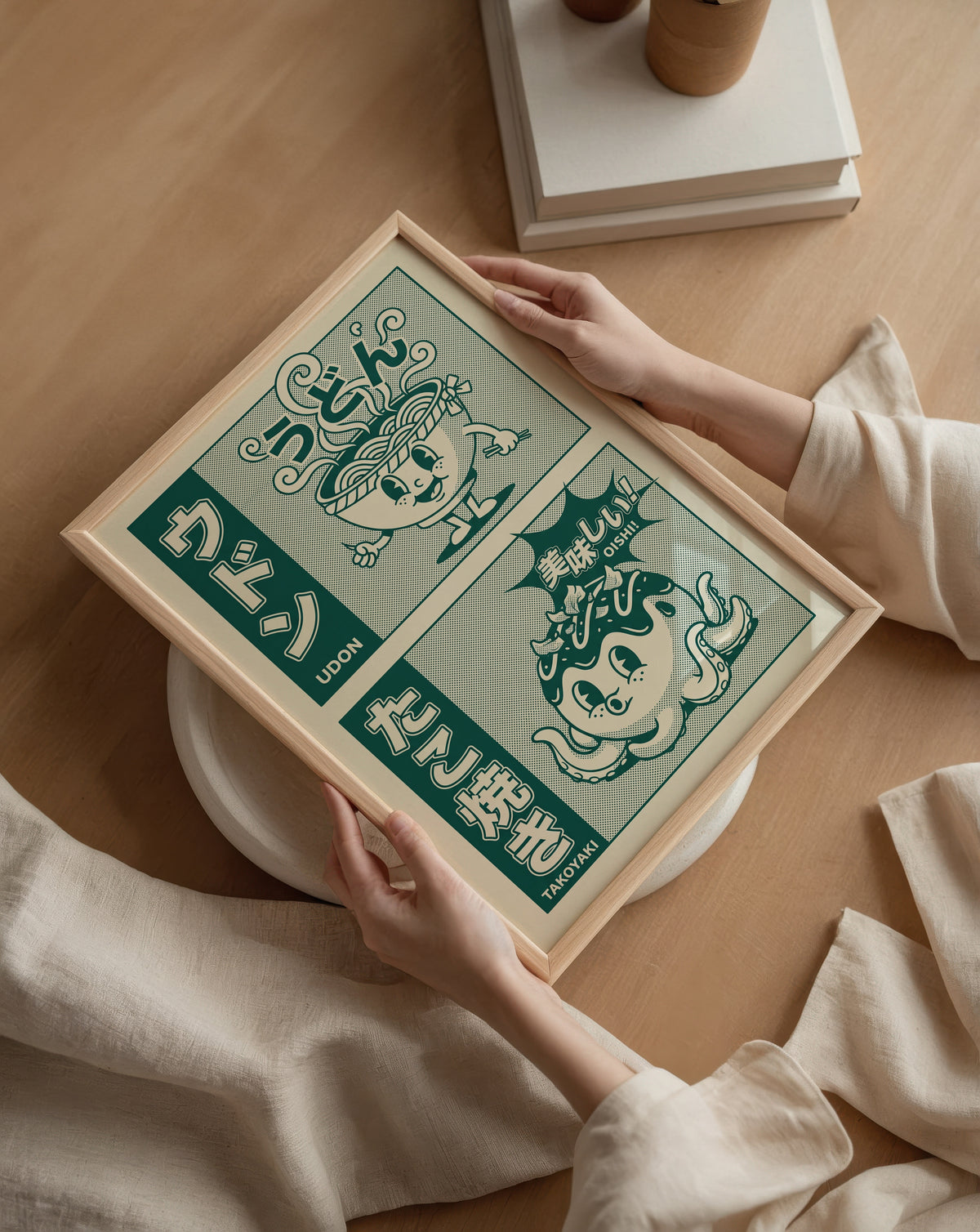 Jade Kombini Poster – retro matmotiv ovanför möbel, tryckt i Sverige
