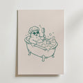 Shower Cat Poster – canvas utan passepartout