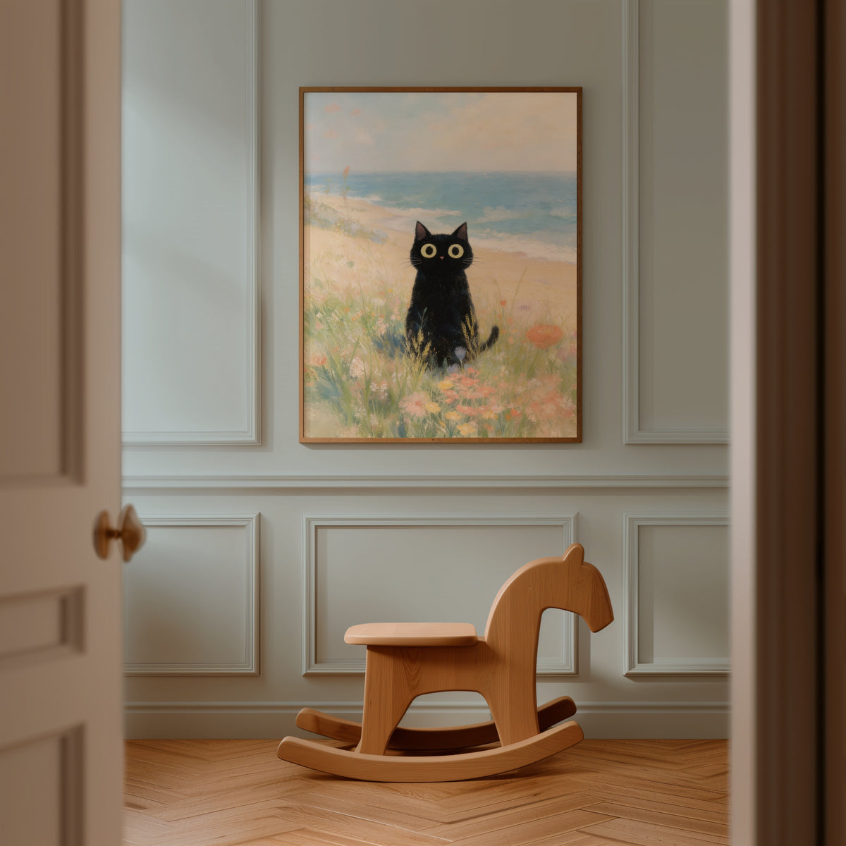 Seaside Meadow Cat Poster room view 4