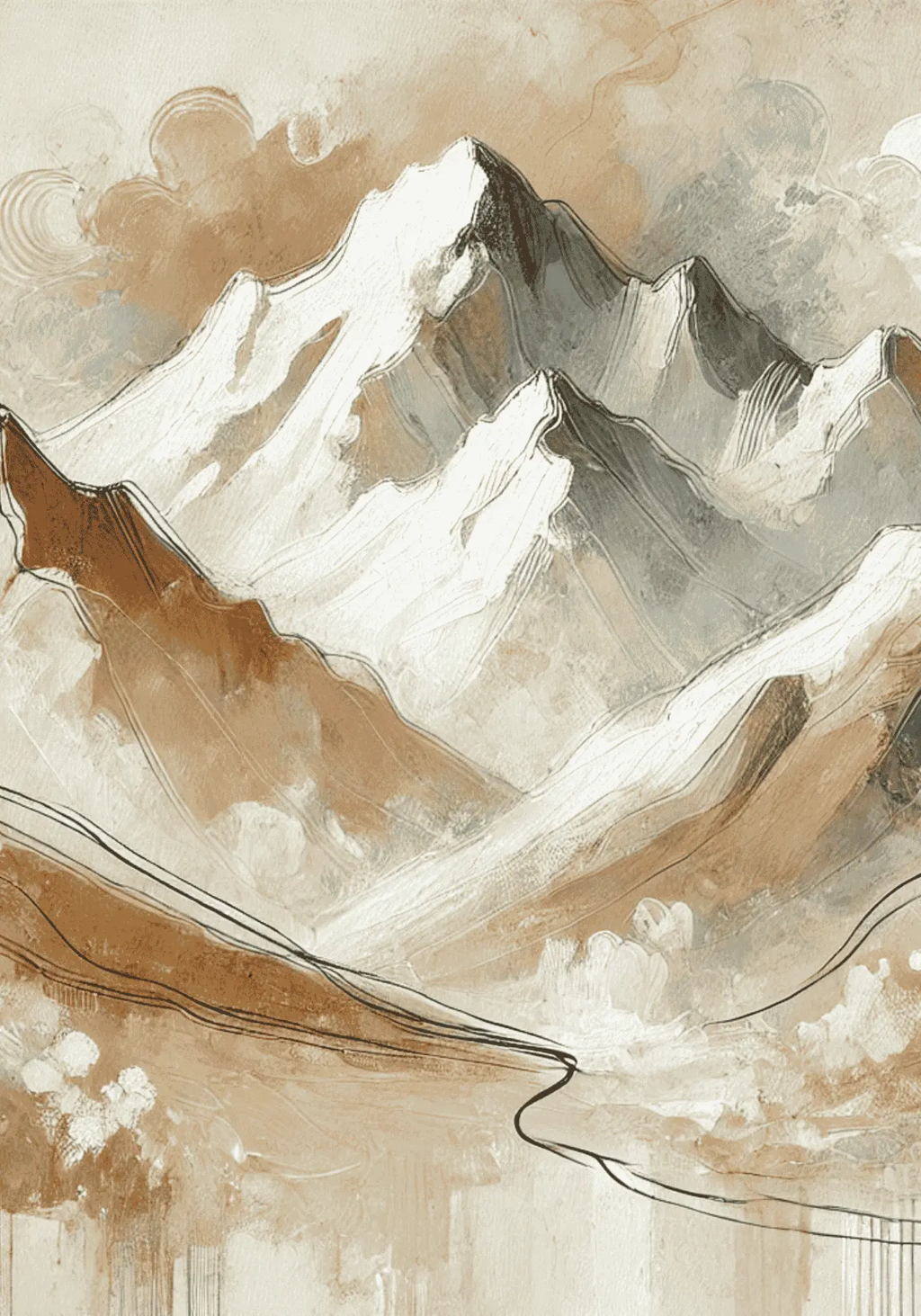 Abstract Mountains – affisch med snyggt motiv, köp enkelt hos Bozetto i flera storlekar