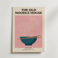 Old Noodle House – mid-century affisch med teal ramenskål och nudellinjer, tryckt i Sverige.